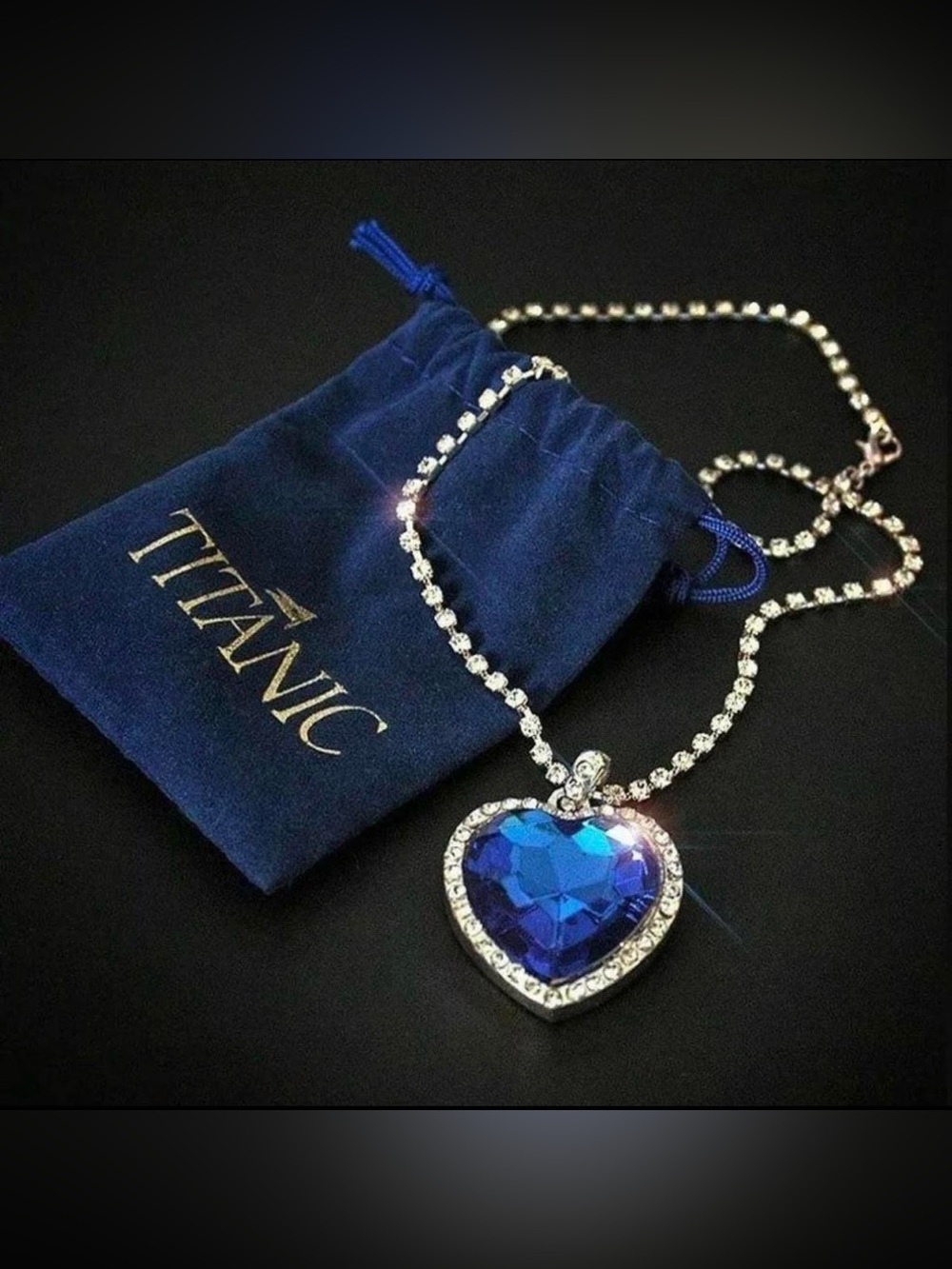 Titanic heart of the ocean necklace.